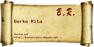 Berke Rita névjegykártya