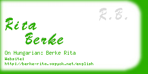 rita berke business card